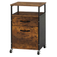 Levede Filing Cabinet With Lockable Wheels And Printer Stand for Office Brown