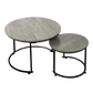 Levede Round Nesting Table Coffee Table Wood Side Table