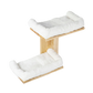 Pawz Cat Wall Shelves 2 Steps Wide Perch Soft Beds for Large Cats Climbing White