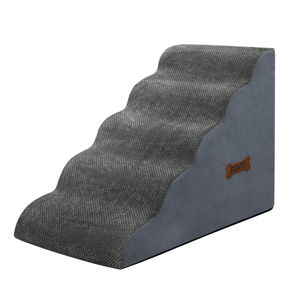 Pawz 5 Steps Pet Stairs Dog Ramp High Density Foam Grey