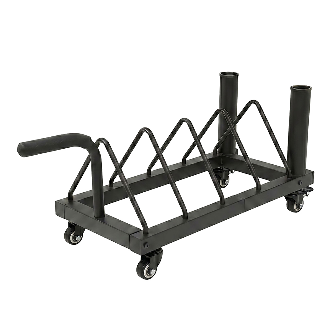 Centra Horizontal Bumper Plate Rack with Wheels Barbell Weight Storage Holder
