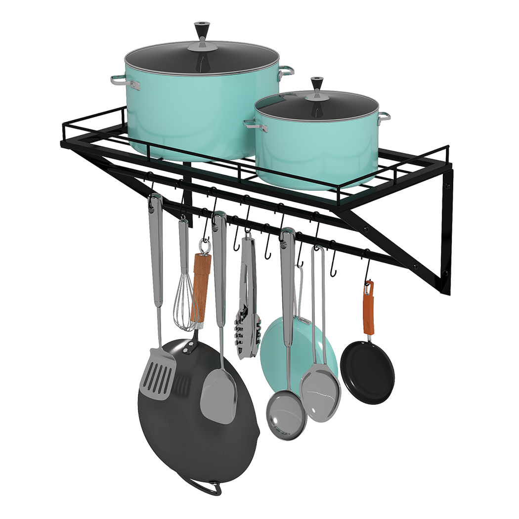 Toque Wall Mounted Pot Pan Rack Multipurpose Holder