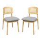 Levede Dining Chair Wood Rattan Armless Natural x4