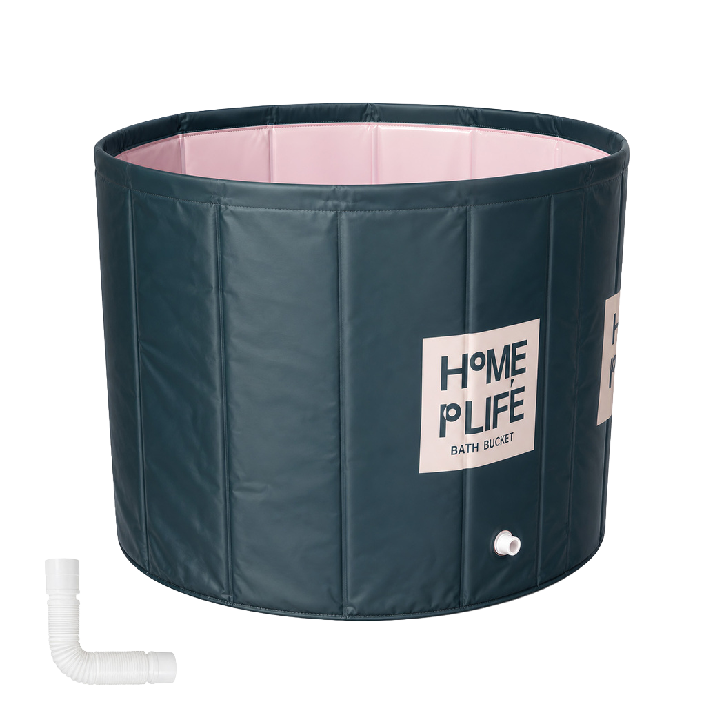 Levede Bathtub Portable Foldable 320L 80 x 80cm Soaking Bath for Home Green