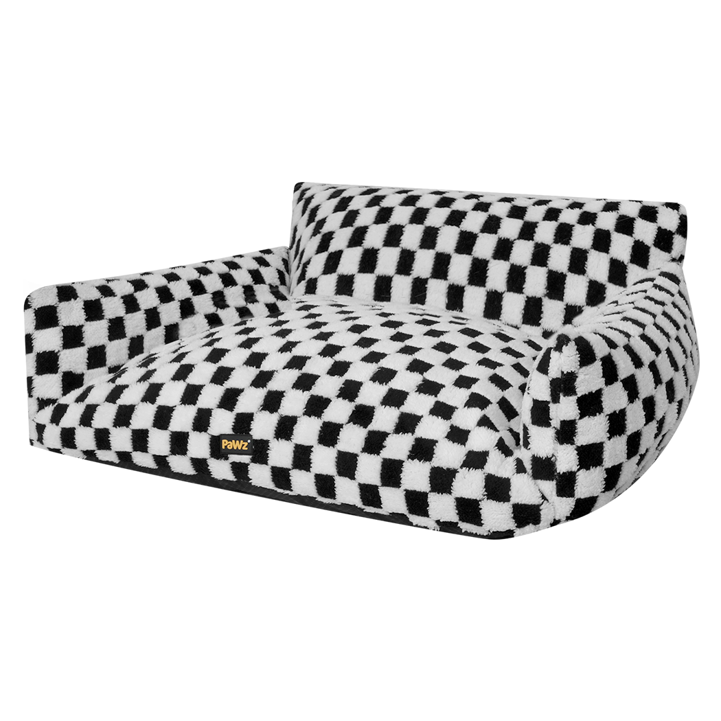 Pawz Pet Bed Plush Checkered Dog Bed Washable Cat Bed