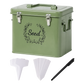 Toque Seed Storage Box Seed Organiser with 3 Compartments Metal Dark Green