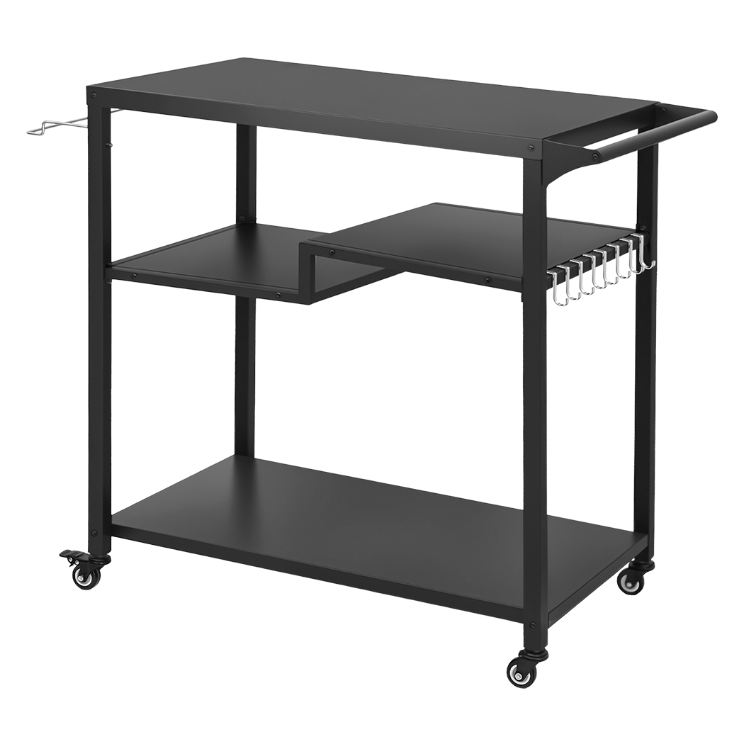 Levede Outdoor Kitchen Cart 3 Tier BBQ Grill Cart Mobile Patio Serving Trolley