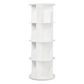 Levede Rotating Bookshelf 4 Tier Book Storage 360 Swivel Space Saving White