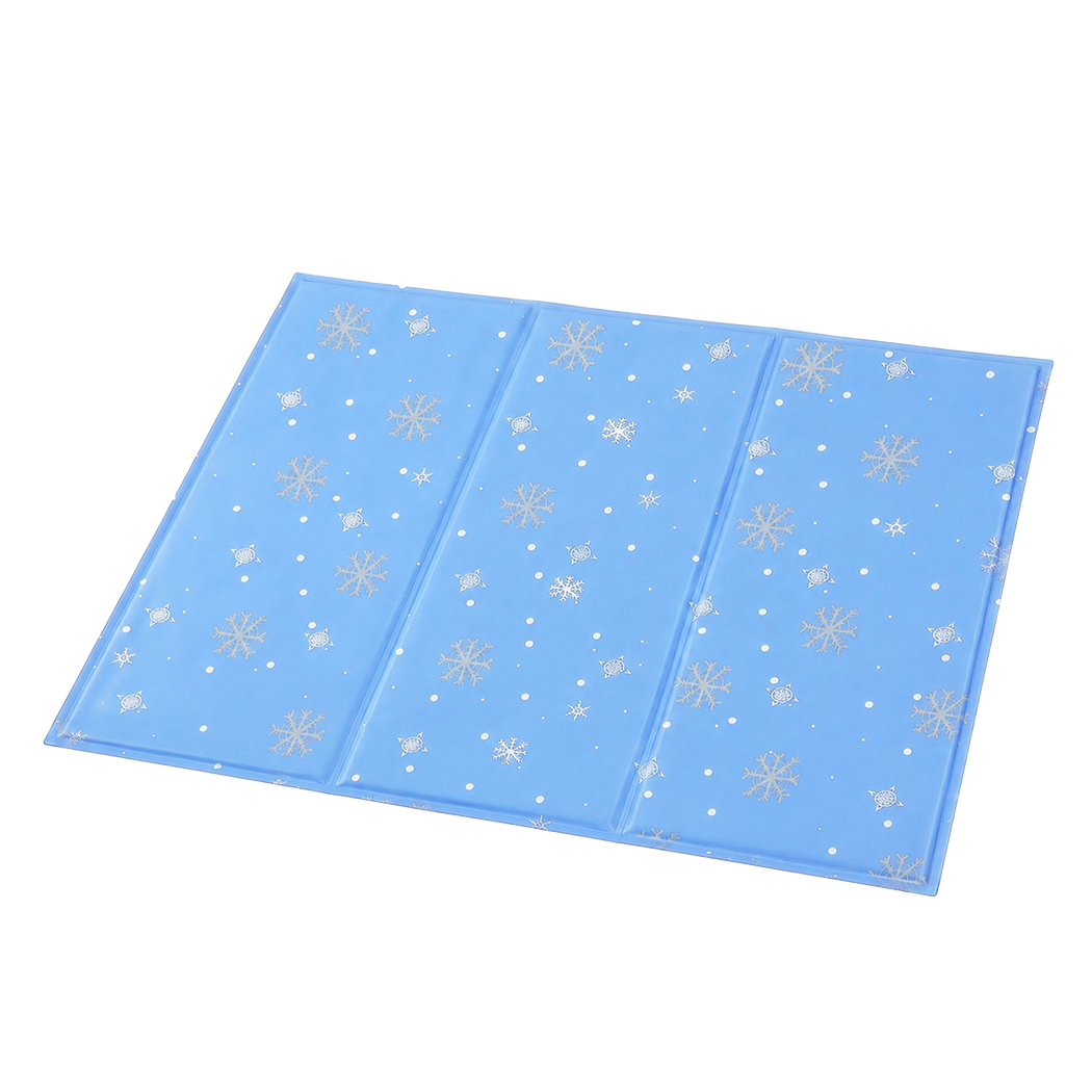 PaWz Dog Cooling Mat 90x60cm Self Gel Pad Breathable Crate Comfort for Home Blue