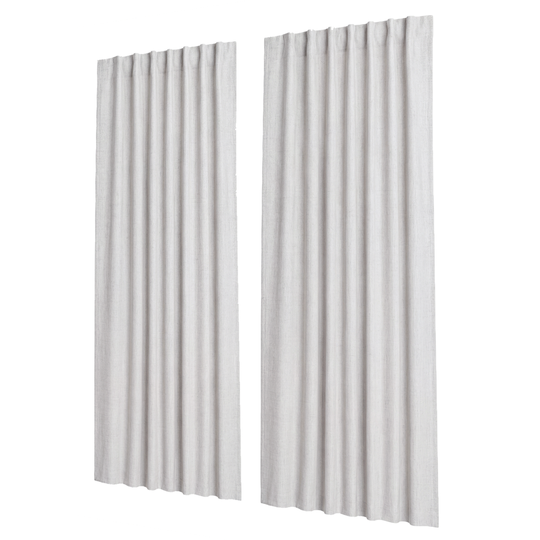 Marlow 100% Blackout Curtains Thermal Linen Look Blockout Drapes 2-Panel Bedroom