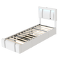 Levede Single Bed Frame Leather Headboard RGB 2 Drawers