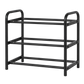 Levede Shoe Rack Expandable Metal Stand Storage Shelf 3 Tier Entryway Black