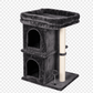 Pawz Cat Tree Cat Tower Top Perch Sisal Post E1 Particle Board Dark Grey