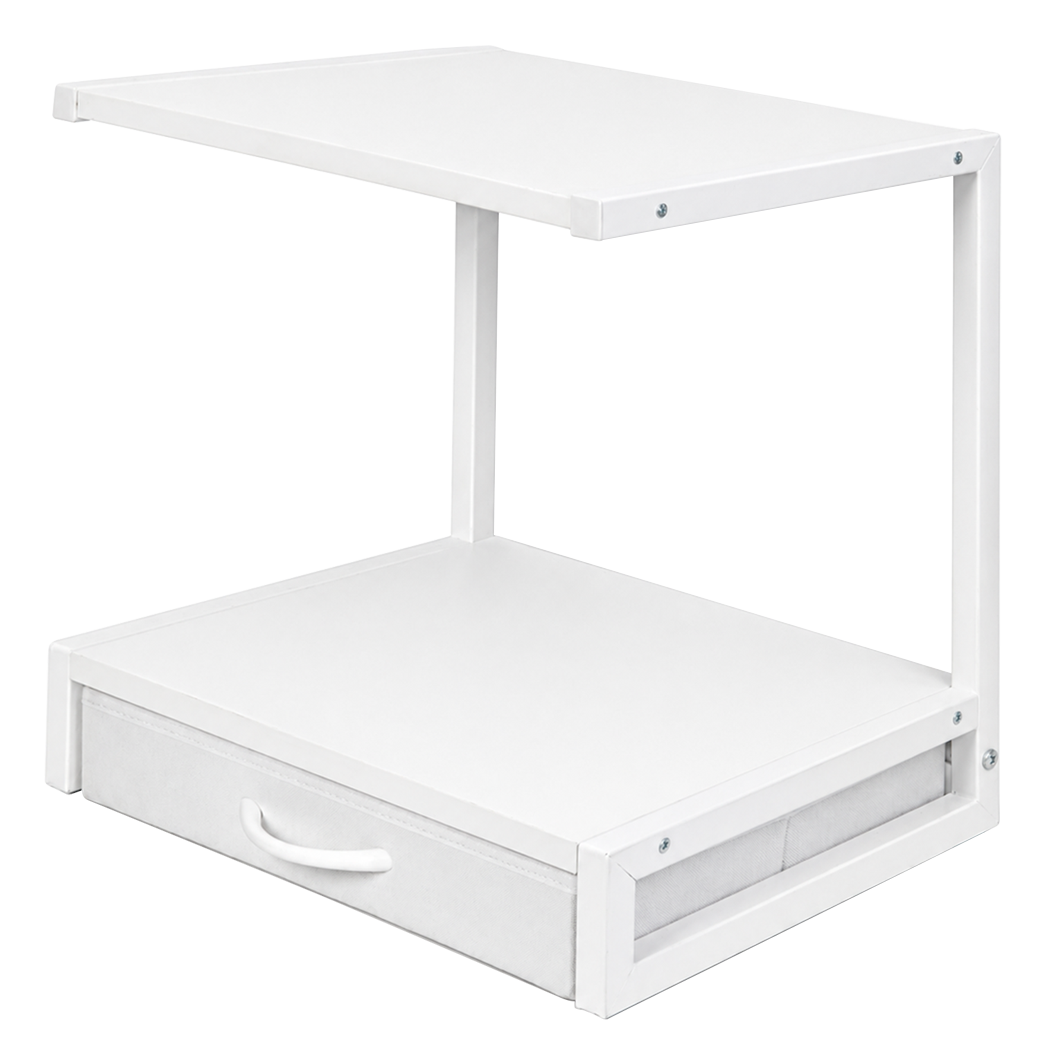 Levede 2 Tier Printer Stand Storage Shelf Desk Organiser Rack Drawer Office