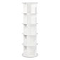 Levede Rotating Bookshelf 5 Tier Book Storage Space Saving Round Tower White