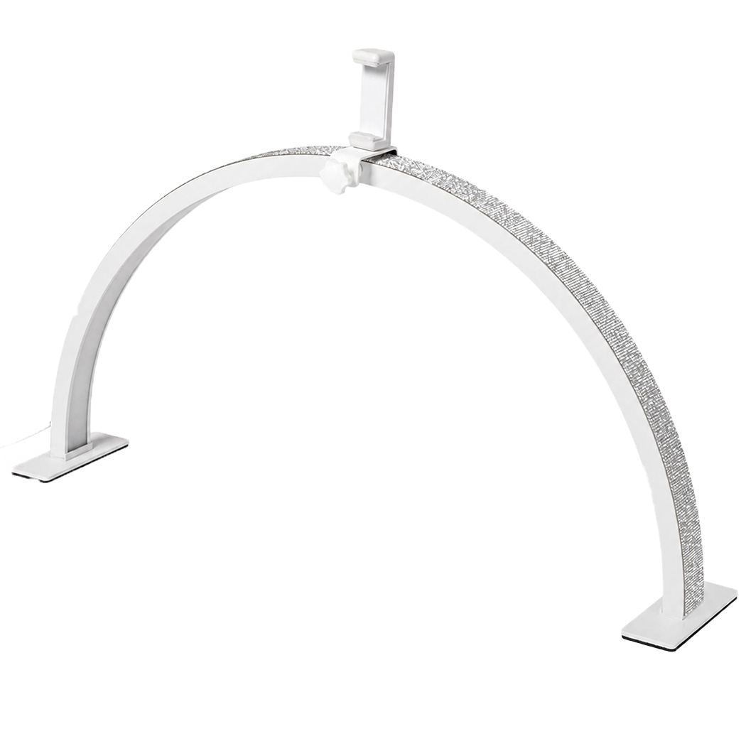 Emitto Nail Light Half Moon Desk Lamp Dimmable Salon Lash Phone Clip White
