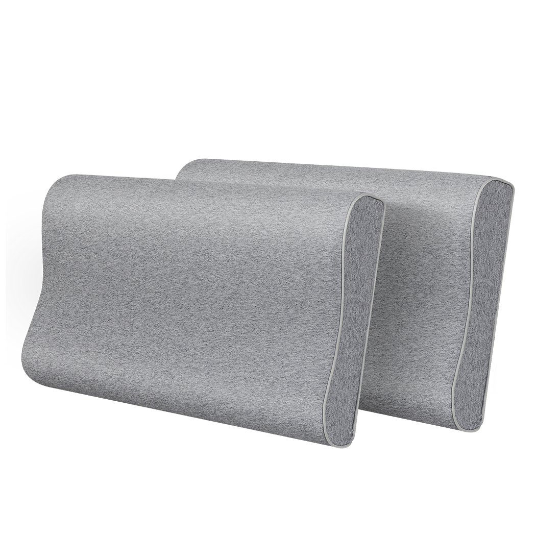 Dreamz Memory Foam Pillow Pillowcase Supprt Grey Rebound
