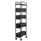 Levede 5 Tier Storage Trolley Slim With Pull Out Drawers For Home Kitchen Black
