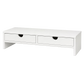 Levede Monitor Stand Riser with Dual Drawers 11cm Desk Shelf For Office White