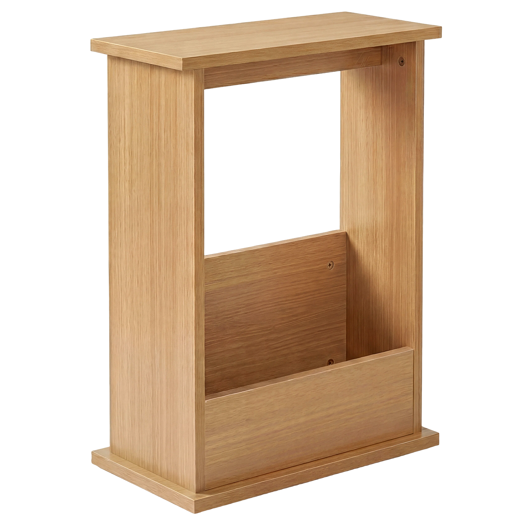 Levede Narrow Side Table Magazine Rack Slim End Bedside Storage Table Bedroom