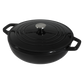 TOQUE Cast Iron Pot Dutch Oven Enameled Slow Cooking Bakeware Even Heat Black