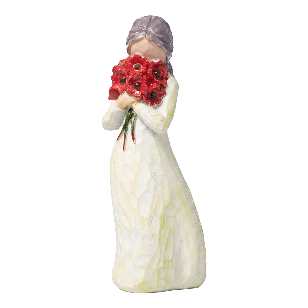 Levede Resin Bouquet Angel Figurines Gift with Love for Home Decor White