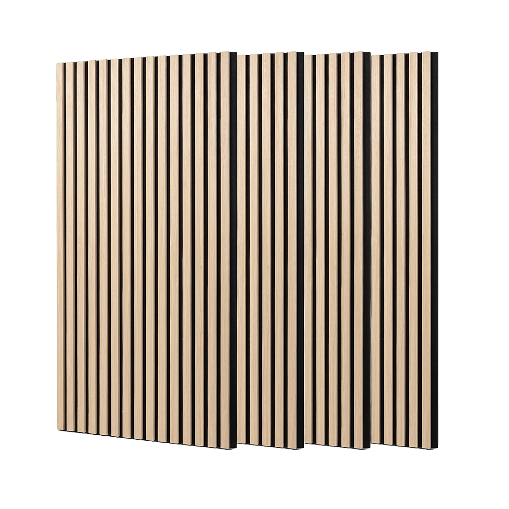 Levede Acoustic Wall Panels 4pc NRC>0.7 120 x 60cm for Interior Wall Decor Oak