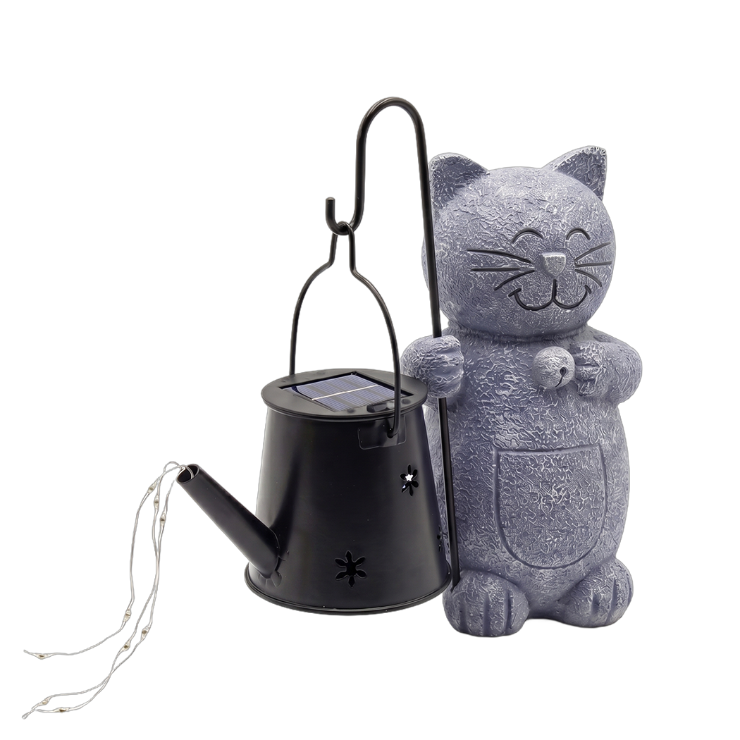 Emitto Cat Garden Statue Solar Lantern Outdoor Weatherproof Gift Decor LED Light