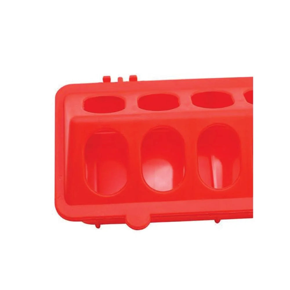 50cm Long Poultry Feeder Chicken Feeding Trough Red Plastic