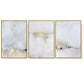 50cm x 70cm Abstract Golden White 3 Sets Gold Frame Canvas