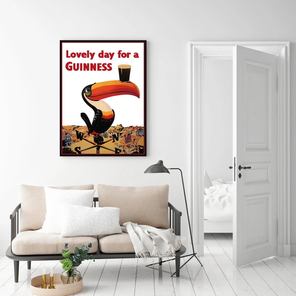 50cm x 70cm Beer Lovely Day For A Guinness Black Frame