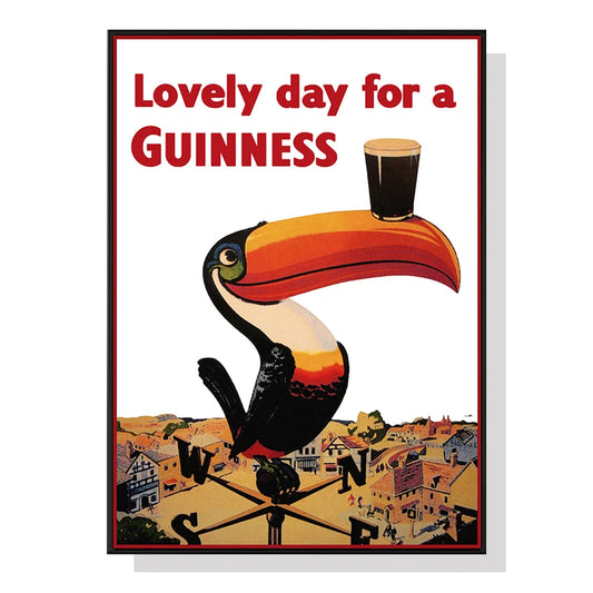 50cm x 70cm Beer Lovely Day For A Guinness Black Frame