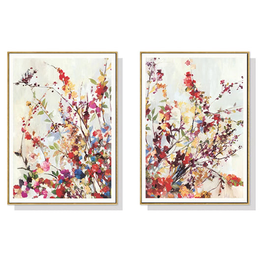 50cm x 70cm Coming Spring 2 Sets Gold Frame Canvas Wall Art