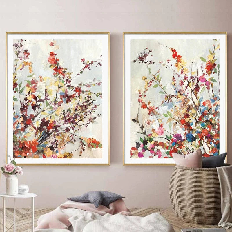 50cm x 70cm Coming Spring 2 Sets Gold Frame Canvas Wall Art
