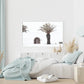50cm x 70cm European Palm Tree White Frame Canvas Wall Art