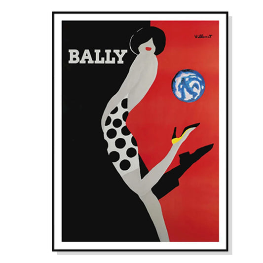 50cm x 70cm Fashion Bally Black Frame Canvas Wall Art
