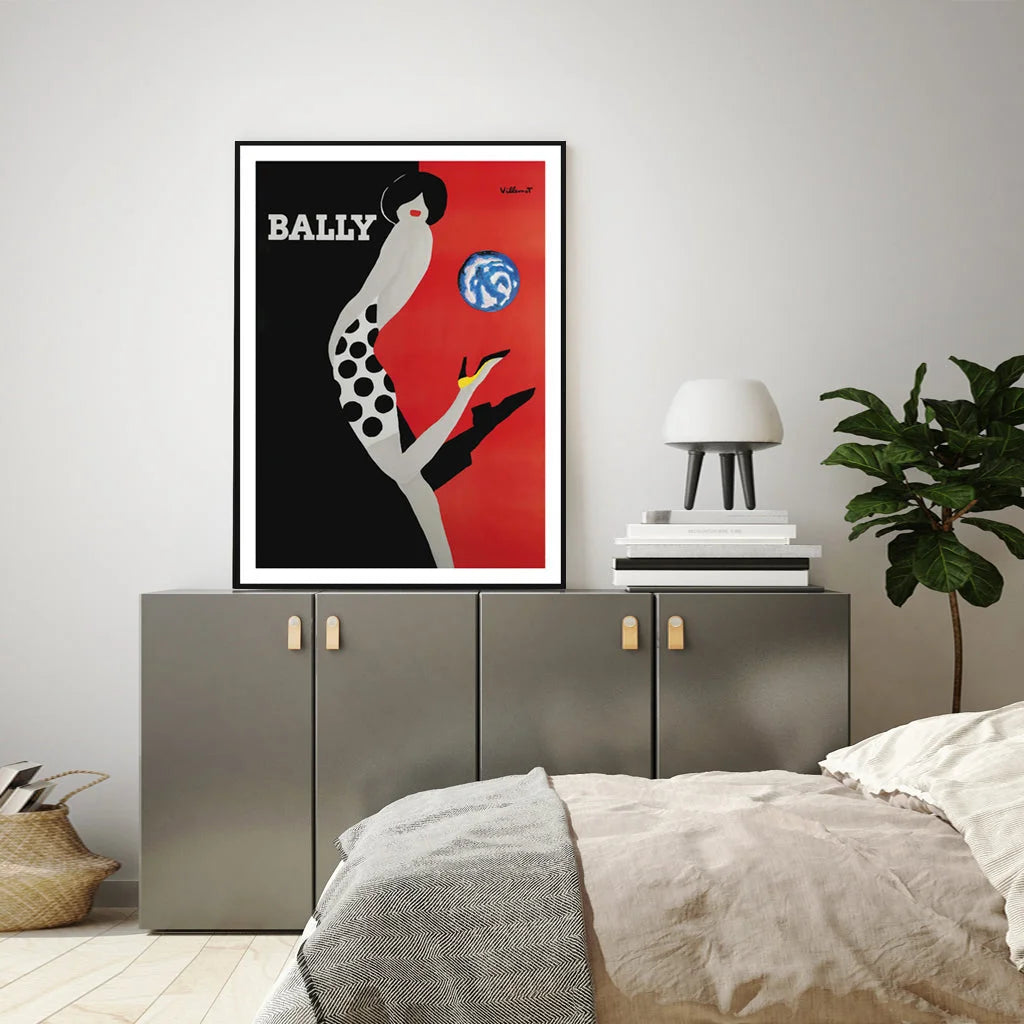 50cm x 70cm Fashion Bally Black Frame Canvas Wall Art