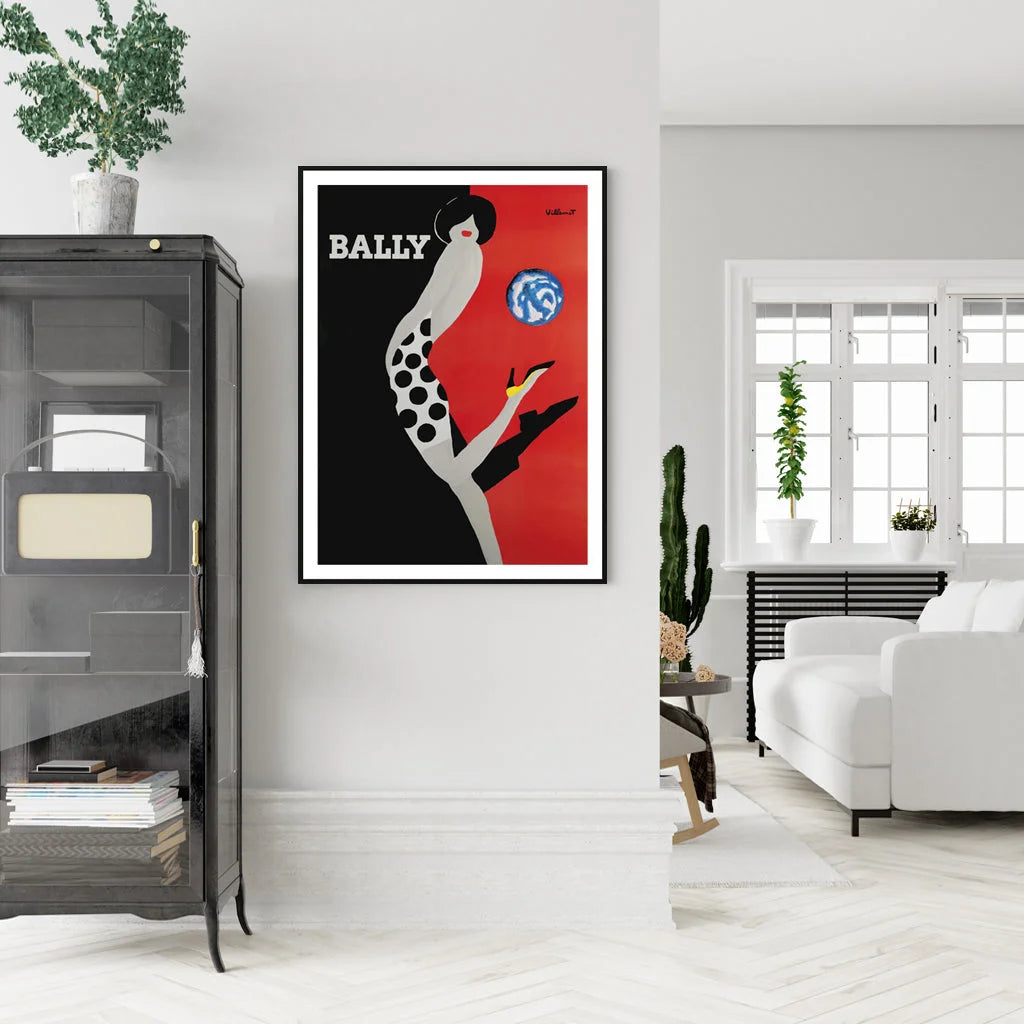 50cm x 70cm Fashion Bally Black Frame Canvas Wall Art