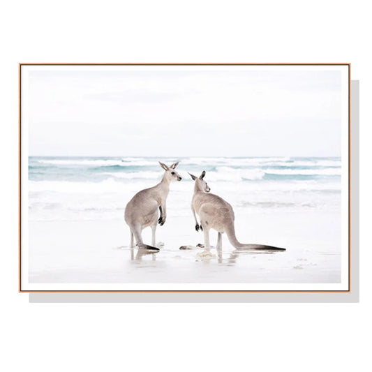 50cm x 70cm Kangaroo Wood Frame Canvas Wall Art - Spring
