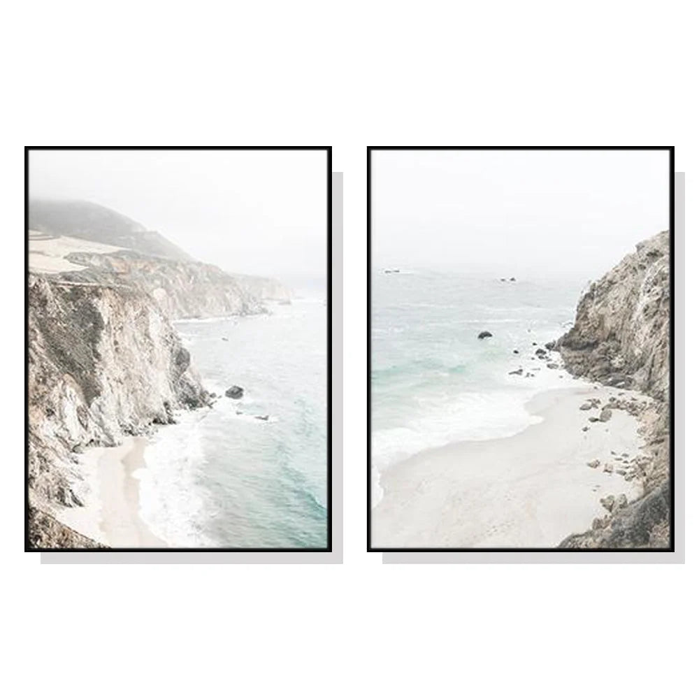 50cm x 70cm Modern Abstract 2 Sets Black Frame Canvas Wall