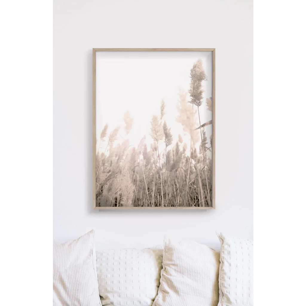 50cm x 70cm Pampas Grass 2 Sets Wood Frame Canvas Wall Art