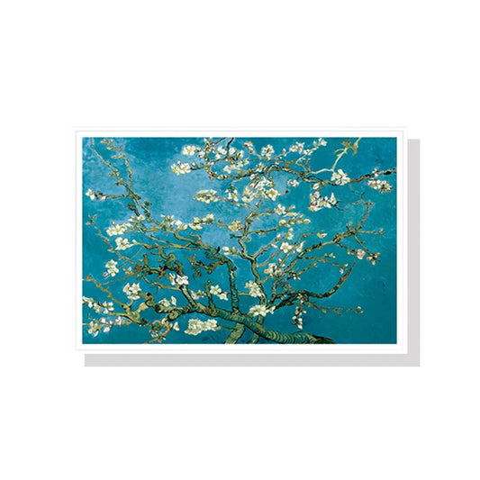 50cm x 70cm Van Gogh Almond Blossom White Frame Canvas Wall