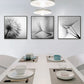 50cm x 50cm Botanical Dandelions 3 Sets Black Frame Canvas