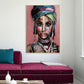 50cmx70cm African Woman II Gold Frame Canvas Wall Art