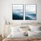 50cmx70cm Blue Mountains 2 Sets Black Frame Canvas Wall Art