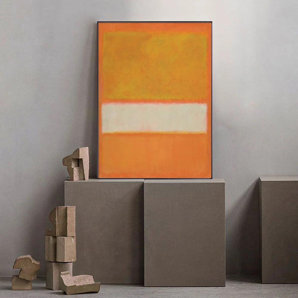 50cmx70cm Yellow by Mark Rothko Black Frame Canvas Wall Art