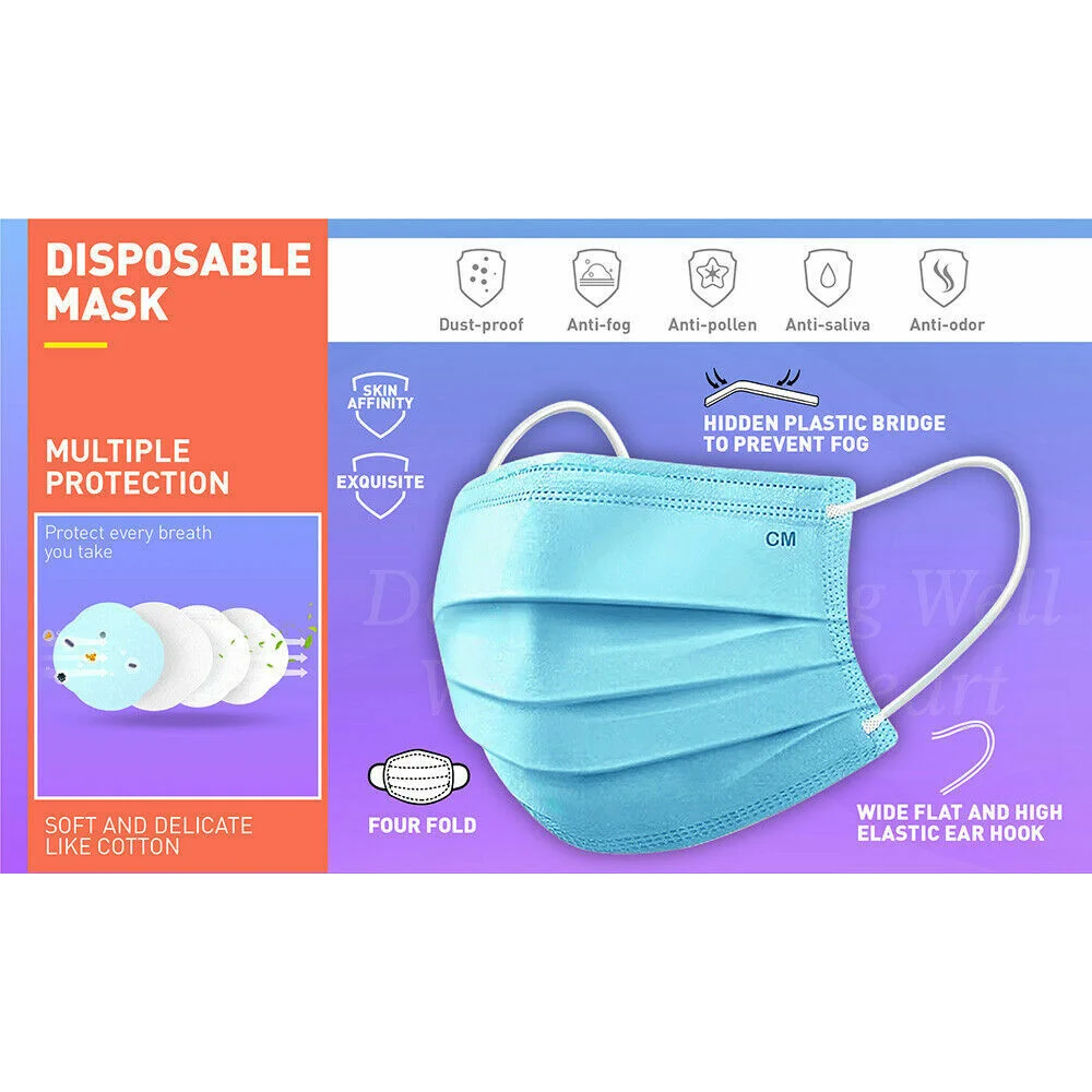 50Pc Face Masks General Daily Protection 3-Layer Anti