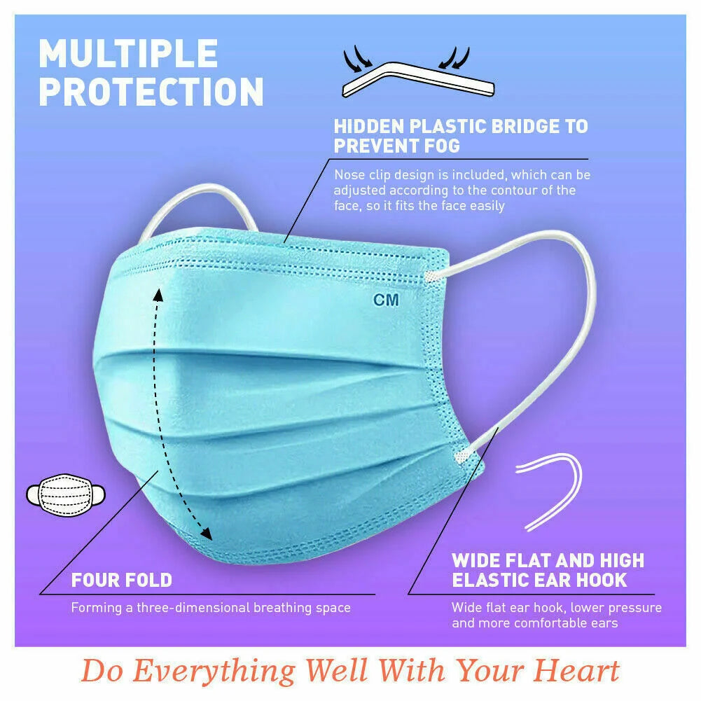 50Pc Face Masks General Daily Protection 3-Layer Anti