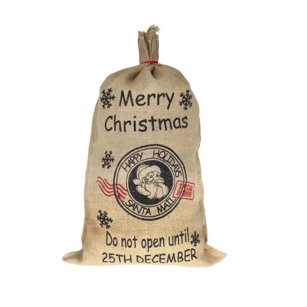 50x70cm Canvas Hessian Christmas Santa Sack Xmas Stocking