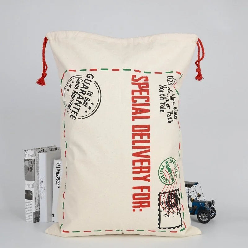 50x70cm Canvas Hessian Christmas Santa Sack Xmas Stocking